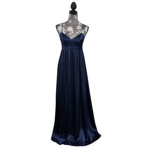 Amanda Uprichard Navy Blue Silk Gown